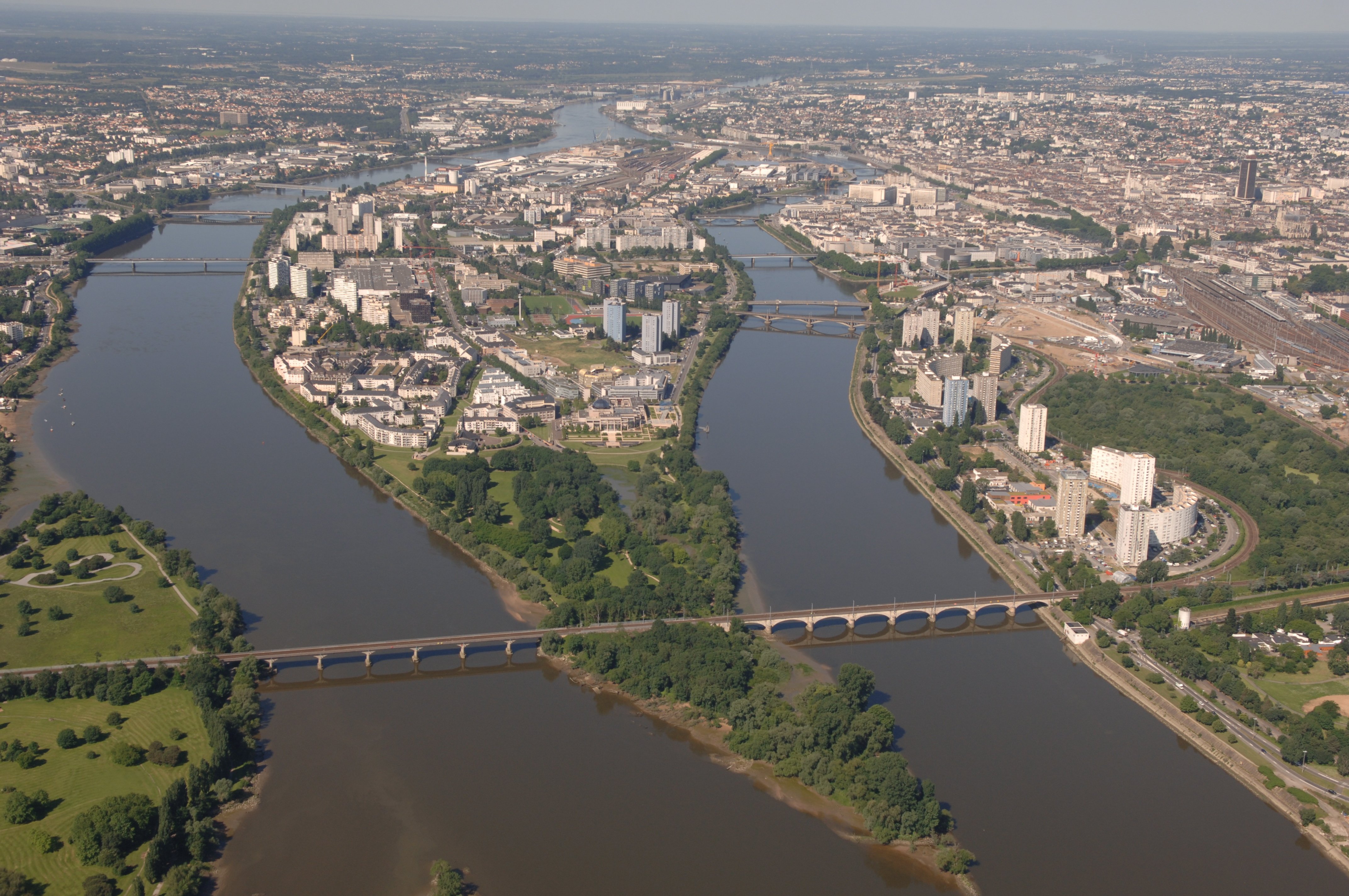 Vue aérienne de la pointe de Nantes