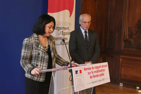 Sylvia Pinel et Thierry Repentin, lors d'une conférence de presse de la CNAUF