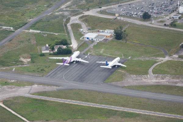 Vue aérienne de l'aéroport de Bordeaux