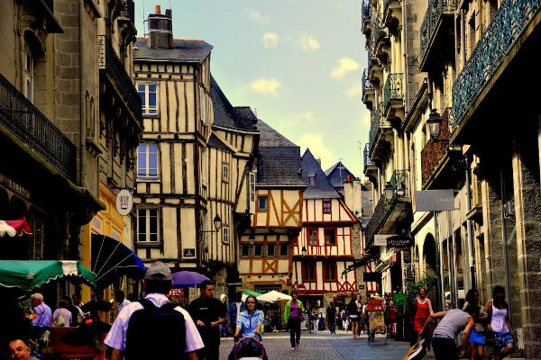 Rue piétonne à Quimper