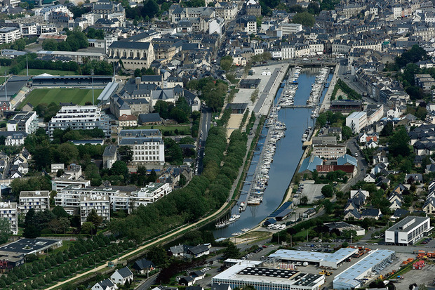 Vue aérienne du port de Vannes