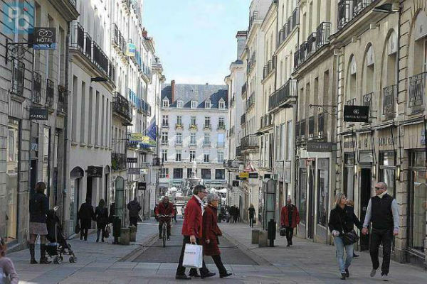 Rue piétonne à Nantes