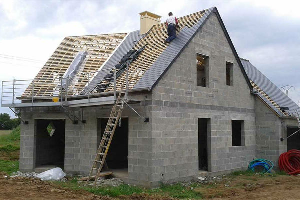 Chantier de construction d'une maison individuelle