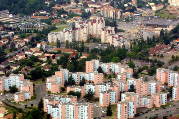 Quartier d'immeubles à Montauban