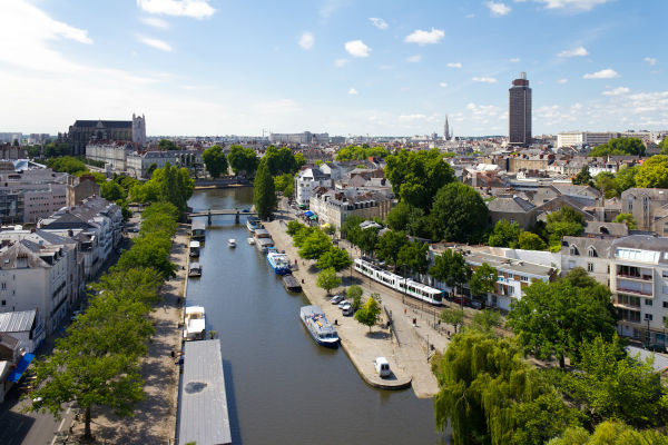 Vue aérienne de Nantes