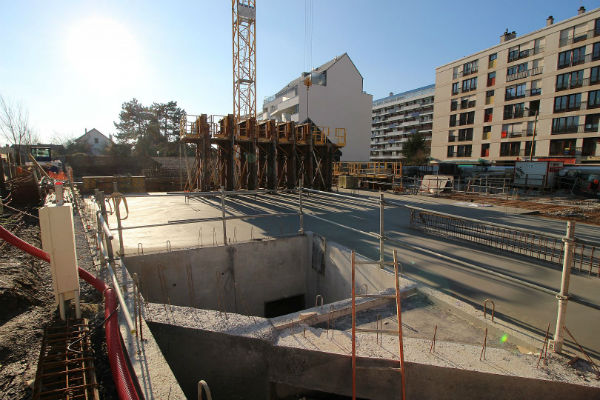 Chantier de construction de logements, Rennes